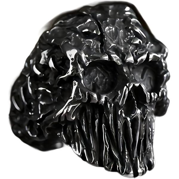 メンズ ステンレス 髑髏指輪 ドクロ スカルリング パンク系 カッコいい 男性指輪 お守り 地雷(ブ...