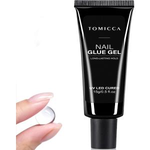 ネイルチップ接着剤 粘土ジェル ネイルチップ用 ジェル、フェイク ネイル用 グミジェル ジェルネイル (クリア (with ブラック))