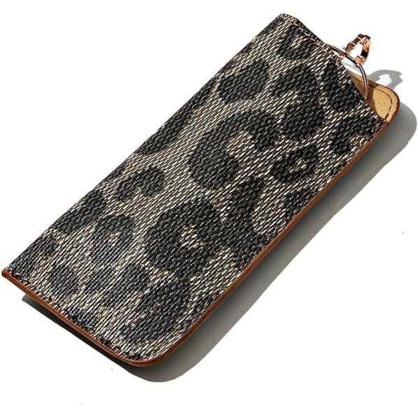 メガネケース レオパード柄 薄型 サングラス コンパクト スリム ソフト ポーチ 小物入れ 軽量 豹...