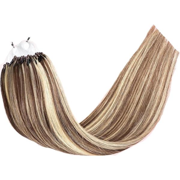 人毛 ring loop hair チップエクステ レミーエクステ カラー ウィッグ 50本(P4-...