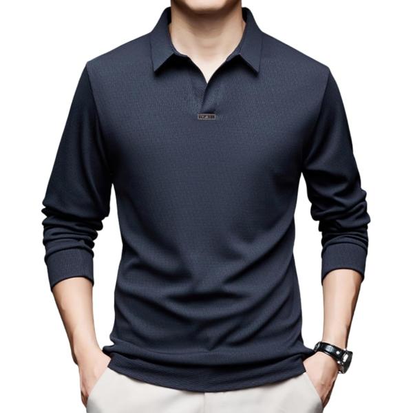 上品トップス ポロシャツ メンズ 長袖 tシャツ ノンアイロン ビジネス カジュアル シンプル 襟付...