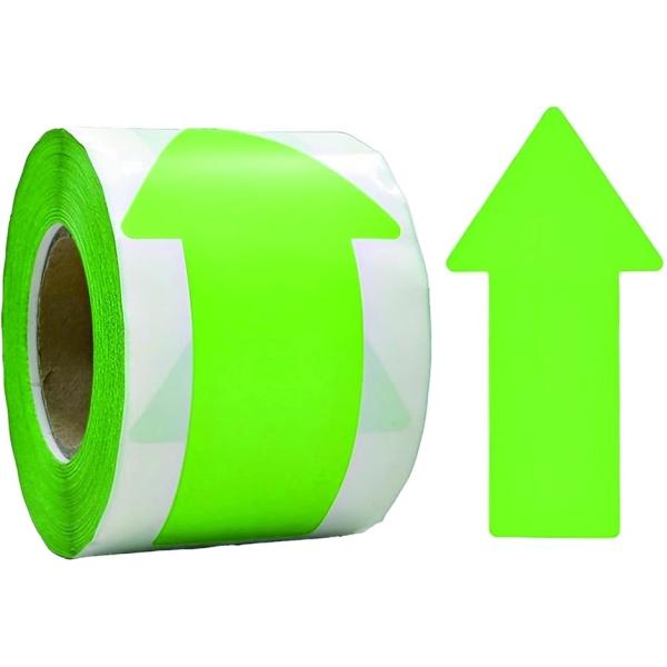 矢印サインシール 200枚 防水タイプ 誘導シール 屋内用 強粘着ステッカー (グリーン,  幅約5...