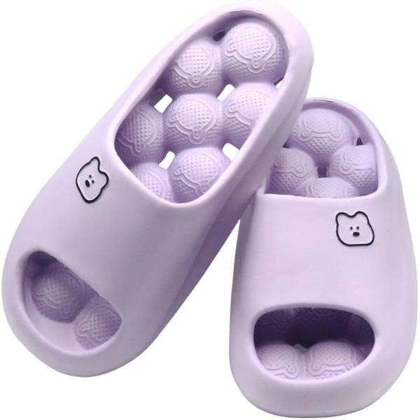 健康スリッパ 穴あき サンダル 足つぼ マッサージボール アニマル (C.パープル,  24.0〜2...
