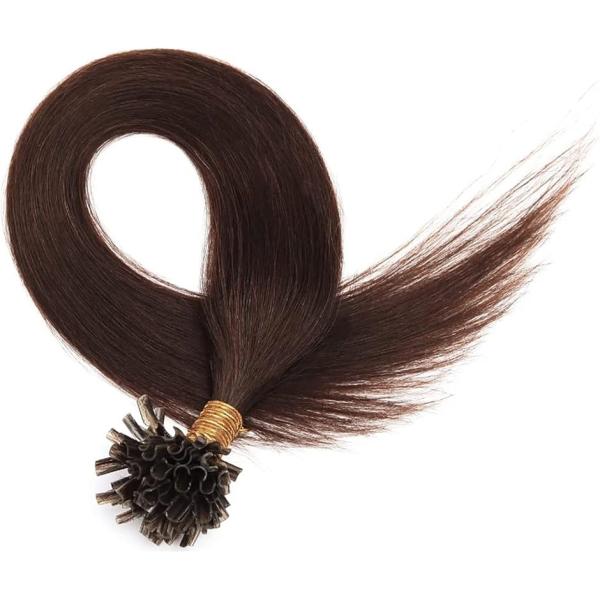 人毛 U TIP チップエクステ レミーエクステ カラー ウィッグ エクステンション 50本(4#,...