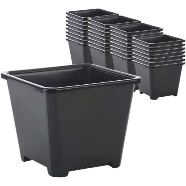 育苗ポット 40個 プラ鉢 植木鉢 プレステラ 園芸 スリット鉢 プラスチック (ブラック,  10...