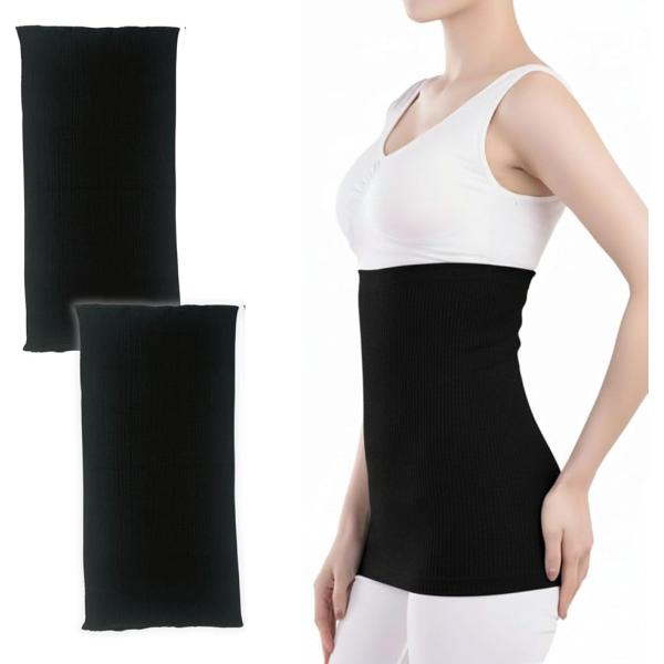 腹巻き ロング レディース メンズ マタニティ 薄手 2枚組 (ブラック２枚,  30センチメートル...
