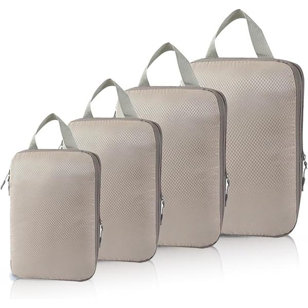 旅行用圧縮袋 トラベルポーチ バッグ 4点セット 衣類仕分け 収納 スペース節約 スーツケース 出張...