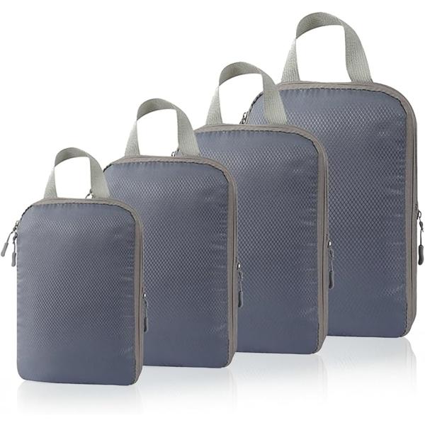 旅行用圧縮袋 トラベルポーチ バッグ 4点セット 衣類仕分け 収納 スペース節約 スーツケース 出張...