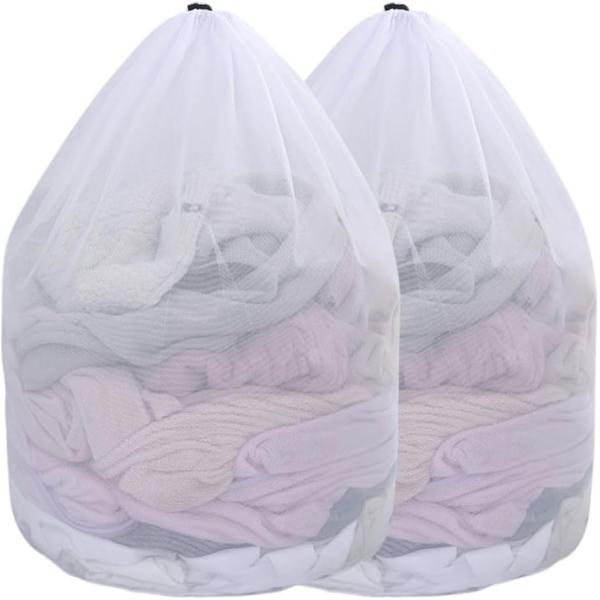 洗濯ネット 巾着型 大きい ランドリーネット 2枚セット 大型 厚手 丈夫 バスタオル 布団 毛布 ...