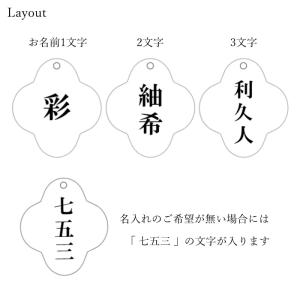 木製 千歳飴袋風プレート 名入れ お花チャーム...の詳細画像3