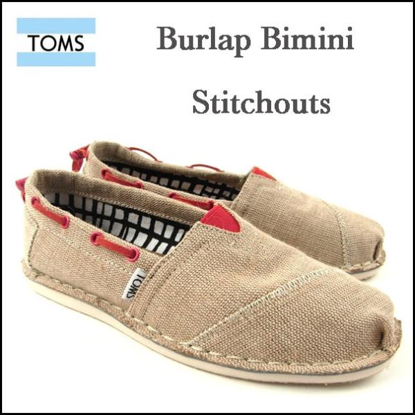 TOMS トムズ トムス シューズ レディース スリッポン Burlap Bimini Stitch...