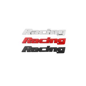Racing エンブレム レーシング メタル ステッカー カスタム スポーツカー｜rebias
