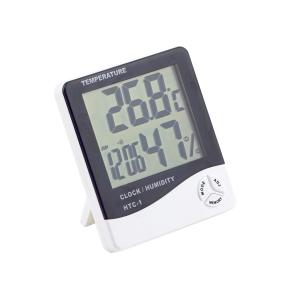 温度計 湿度計 時計 デジタル クロック うるおいチェック 電池式 小型 液晶 気温 計測 測定｜rebias