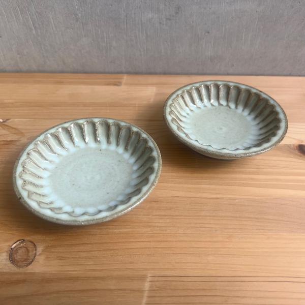 しのぎ 豆皿 小代焼 小代本谷ちひろ窯 きなり小皿 和食器 可愛い かわいい 陶器 食器