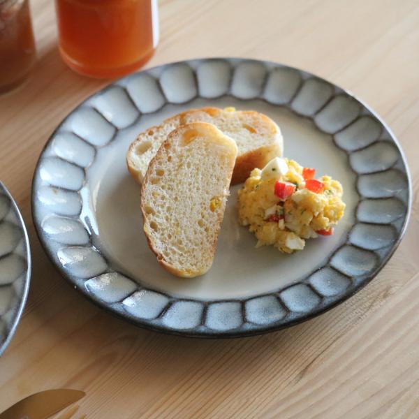 高取焼 高取焼き しのぎリム付きプレート 小 取皿 小皿 19cm ろくろ庵 陶器 食器 器 和食器...