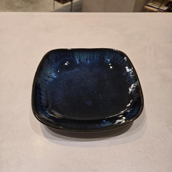 小石原焼 KADOMARU 四角皿 20cm プレート 秀山窯 陶器 器 藍釉