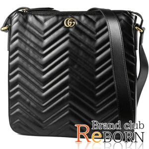 〔未使用品〕グッチ/GUCCI　GGマーモント キルティング ショルダーバッグ　シェブロン キルティングレザー　ブラック　523369｜reborn-brand