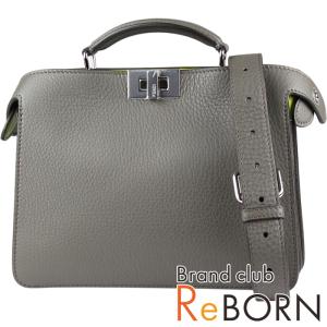 未使用品　FENDI フェンディ　ピーカブー アイシーユー スモール（2WAYハンドバッグ）　カーフレザー　グレー×シルバー金具　7VA530｜reborn-brand