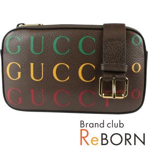 〔Web限定 特別価格〕〔未使用品〕グッチ/GUCCI　100周年記念 ロゴ ボディバッグ/バムバッグ/ベルトバッグ/ウエストバッグ　カーフレザー　ブラウン　602695｜reborn-brand