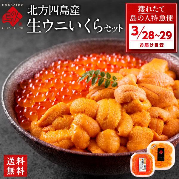 うに いくら 生エゾバフンウニ 80g＋昆布だしイクラ 50g 北方四島産 生うに 塩水パック お取...