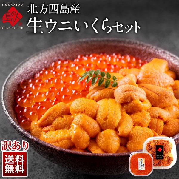 ウニ うに 訳あり いくらセット 送料無料 北方四島産 ロシア産 エゾバフンウニ80g 昆布だしイク...