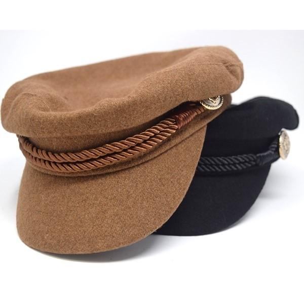マリンキャップ 帽子  （色：ブラウン)  キャスケット ベレー帽 レディース スタイル コーデ カ...