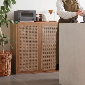 R.U.S ラタンキャビネット 幅88cm 高...の詳細画像1