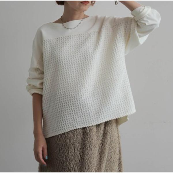 FIL DE FER フィルデフェール モール刺繍コンビ　ボートネックプルオーバー 08-226-5...