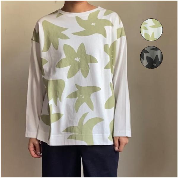 FIL DE FER フィルデフェール ペーパーリリィプリント ロンTEE 10-1-08-227-...