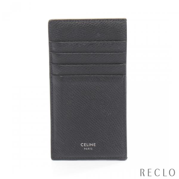 セリーヌ CELINE COMPACT CARD HOLDER カードケース レザー ブラック レデ...
