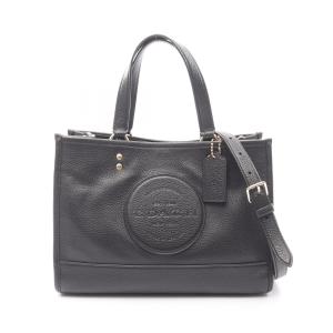 コーチ COACH デンプシー キャリーオール ウィズ パッチ 2WAY ハンドバッグ バッグ レザー ブラック系 C2004 【中古】