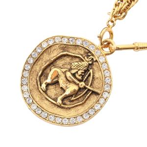 シャネル CHANEL ケンタウロス ネックレス ジュエリー GP（ゴールドメッキ） ゴールド系 【中古】