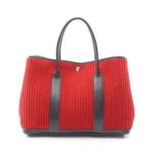 エルメス HERMES ガーデンパーティPM トートバッグ バッグ レザー フェルト レッド系 【中古】