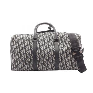 ディオール Dior ランゴ50 オブリーク 2WAY ボストンバッグ バッグ キャンバス ネイビー系 【中古】