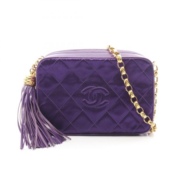 シャネル CHANEL マトラッセ ショルダーバッグ バッグ ファブリック パープル系 【中古】