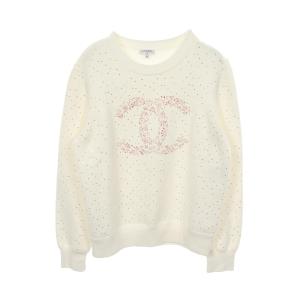 シャネル CHANEL ココマーク ラメ スウェット 衣料品 トップス コットン ホワイト系 P70460K10041 【中古】