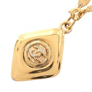 シャネル CHANEL ココマーク ひし形 ネックレス ジュエリー GP（ゴールドメッキ） ゴールド系 【中古】