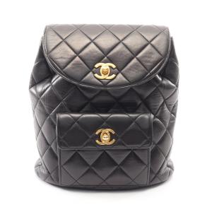 シャネル CHANEL マトラッセ リュックサック バックパック バッグ ラムスキン（羊革） ブラック系 【中古】