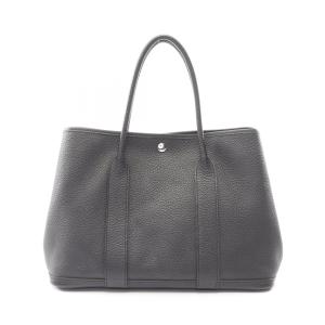 エルメス HERMES ガーデンパーティPM スティープル カドリージュ トートバッグ バッグ レザー ヴァッシュカントリー ブラック系 ブラッ