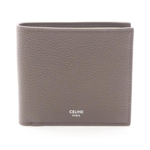 セリーヌ CELINE バイフォールドウォレット カードホルダー 二つ折り財布 財布 レザー グレー...