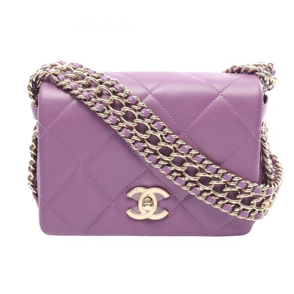 シャネル CHANEL マトラッセ スモールフラップ ショルダーバッグ バッグ ラムスキン（羊革） ...