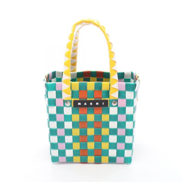 マルニ MARNI マイクロ バスケットバッグ ハンドバッグ バッグ レザー グリーン系 M0017...