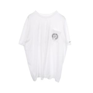 クロムハーツ CHROME HEARTS ホースシュー ポケット付き クルーネック 半袖Tシャツ 衣料品 トップス コットン ホワイト系 【中古】