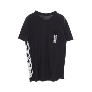 クロムハーツ CHROME HEARTS SIDE FLAME クルーネック 半袖Tシャツ 衣料品 トップス コットン ブラック系 【中古】