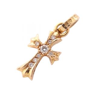 爆買 クロムハーツ CHROME HEARTS CHクロス ベビーファット ペンダントトップ ジュエリー ダイヤモンド ゴールド系 【中古】