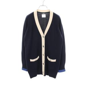 シャネル CHANEL ココマークボタン カーディガン 衣料品 トップス カシミヤ ネイビー系 P50916K06535 【中古】