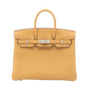 エルメス HERMES バーキン25 パイユ ハンドバッグ バッグ レザー トゴ イエロー系 【中古】