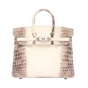 エルメス HERMES バーキン25 ヒマラヤ ハンドバッグ バッグ エキゾチックレザー ニロティカスマット ホワイト系 ホワイト 【中古】