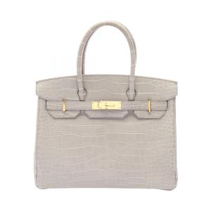 エルメス HERMES バーキン30 ハンドバッグ バッグ その他 アリゲーターマット グレー系 【中古】