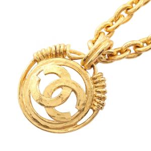 シャネル CHANEL ココマーク サークル ネックレス ジュエリー GP（ゴールドメッキ） ゴールド系 【中古】